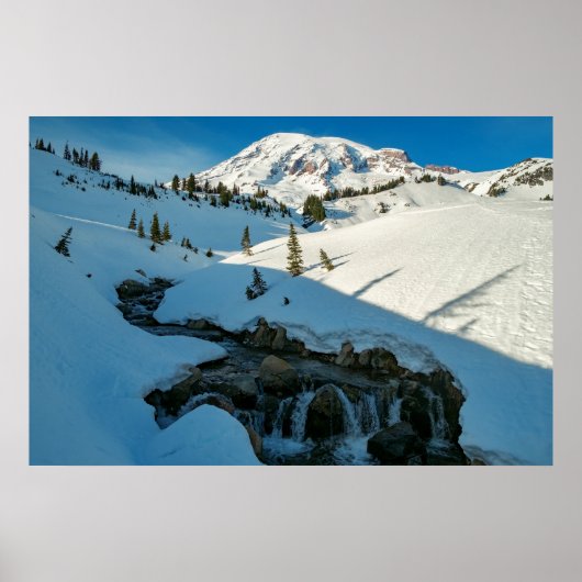 Poster Majestic Snowbound Mt. Rainier (Devant)