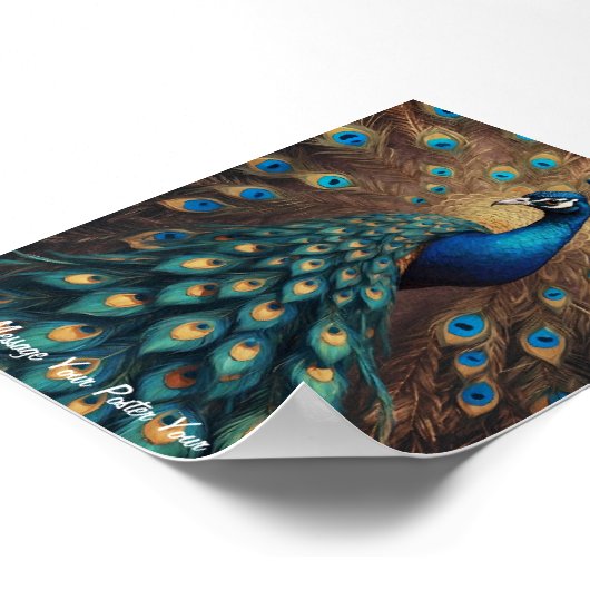 Poster Majestic Splendor : Le paon de Boho (Coin)