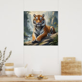 Poster Majestic Tiger assis dans la rivière Faune (Cuisine)