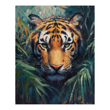 Majestic Tiger in Jungle Foliage