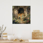 Poster Majestic Tiger Walking through Ancient Dunes (Cuisine)