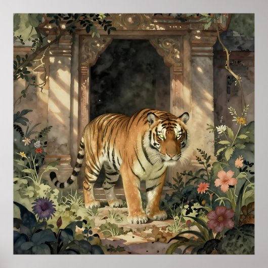 Poster Majestic Tiger Walking through Ancient Dunes (Devant)