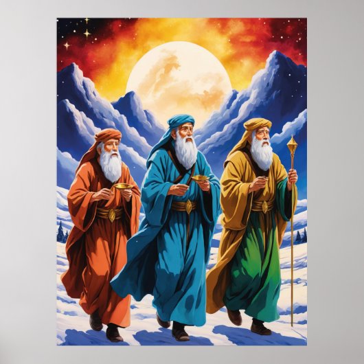 Poster Majestic Trois Sages Hommes Voyage Noël (Devant)
