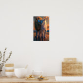 Poster Majestic White Lion with Blue Eyes (Cuisine)