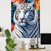 Poster Majestic White Tiger (Bureau à domicile)