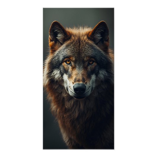 Poster Majestic Wolf Portrait Strength & Royal Confidence (Devant)