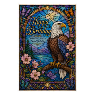 Poster Majestueux Carte d'Anniversaire en Verre Cathédral