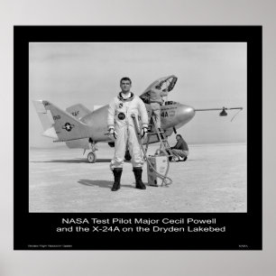 Poster Major Cecil Powell, pilote d'essai de la NASA