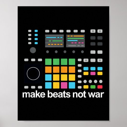 Poster Make Beats not War Drum Machine Ravers Festival (Devant)