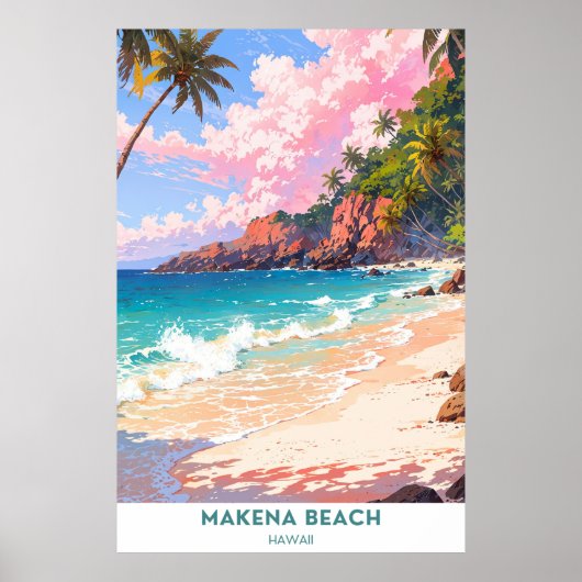 Poster Makena Beach, Hawaii (Devant)