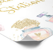 Poster Makeup Station Glitz & Glam Spa Birthday Sign (Coin)