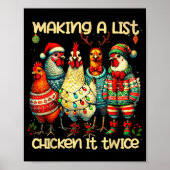 Poster Making A List Chicken It Twice Funny Mama Chicken (Devant)