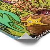 Poster Mako Polo Sirène + Requin jouer jeux amis art (Coin)