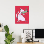 Poster Mal Noël Chat - Vacances amusantes (Bureau à domicile)