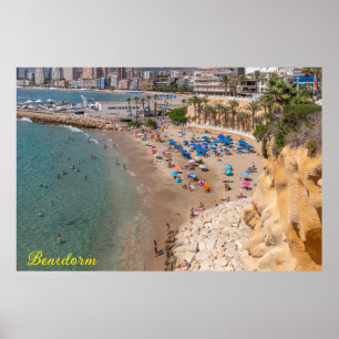 Poster Mal Pas Beach, Benidorm, Costa Blanca, Espagne