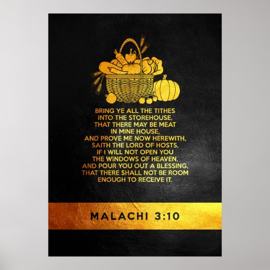Poster Malachi 3:10 Verse de la Bible (Devant)