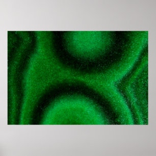 Poster Malachite circulaire verte