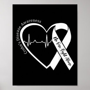 Poster Maladie de Crohns Coeur soutien de Ribbon violet C