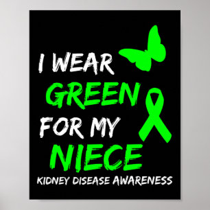 Poster Maladie du rein Je porte le vert pour ma nièce Rub