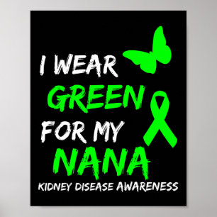 Poster Maladie Du Rein Je Porte Le Vert Pour Mon Ruban Na
