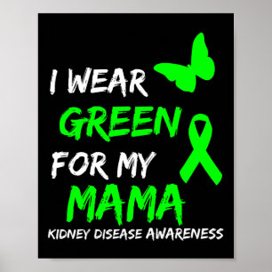 Poster Maladie Je Porte Vert Pour Mon Ruban Mama