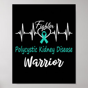 Poster Maladie rénale polykystique Pkd Warrior Heartbeat 