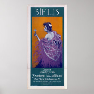 Poster Maladie vintage Médicale de la syphilis