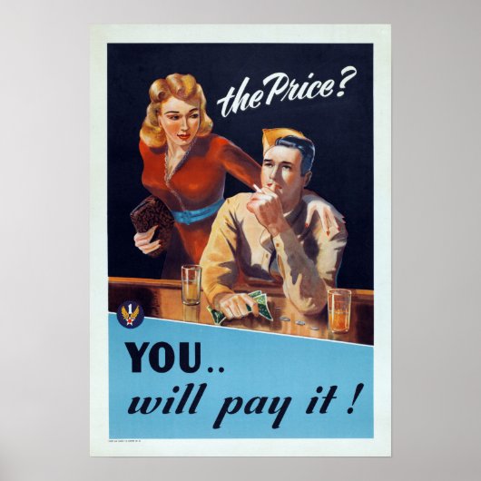 Poster Maladie vintage Médicale de la syphilis (Devant)