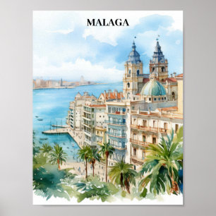 Poster Malaga Andalousie Espagne Voyage