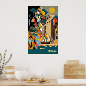 Poster Malaga Cubiste (Cuisine)