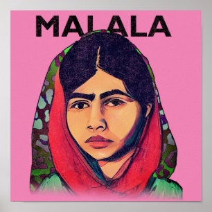 Poster Malala Yousafzai, Inspirational Feminist Art