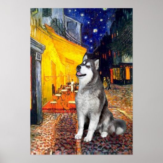 Poster Malamute d'Alaska - Café Terrace (Devant)