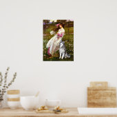 Poster Malamute d'Alaska - Fleurs blanches (Cuisine)