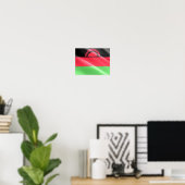 Poster Malawi - Drapeau en mouvement - (Bureau à domicile)