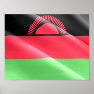 Poster Malawi - Drapeau en mouvement -