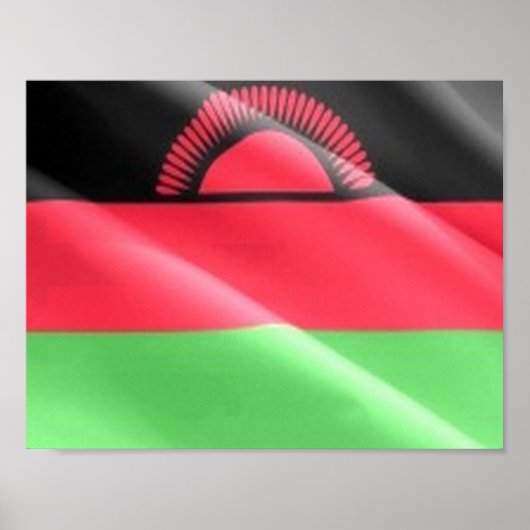 Poster Malawi - Drapeau en mouvement - (Devant)