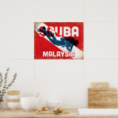 Poster Malaysie Scuba Diver - Blue Retro (Cuisine)