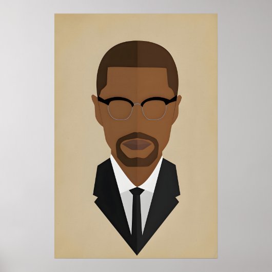 Poster Malcolm X, icône des créateurs de l'histoire noire (Devant)