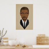 Poster Malcolm X, icône des créateurs de l'histoire noire (Cuisine)