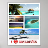 Poster Maldives - I Love - (Devant)