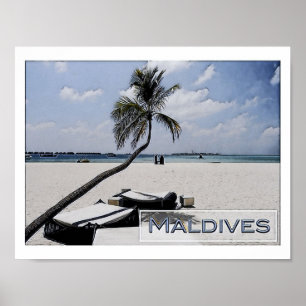 Poster Maldives - Plage principale -