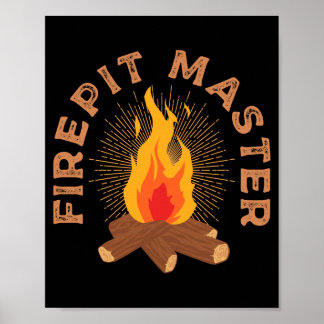Poster Mâle maître de feu de camp camping feu de camp cam