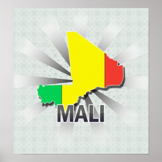 Poster Mali Flag Map 2.0 (Devant)