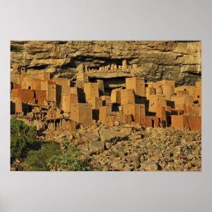 Poster MALI, Pays Dogon. Tellem malien traditionnel