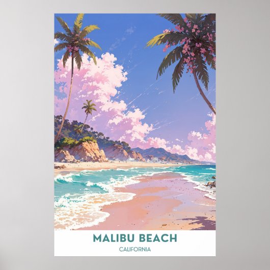 Poster Malibu Beach, Californie (Devant)