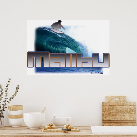 Poster Malibu Beach Surf (Cuisine)