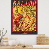 POSTER MALIBU CALIFORNIA SURFBREAK SURF (Cuisine)