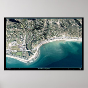 Poster Malibu, Californie photo de l'affiche satellite