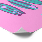 Poster Malibu, Malibu Beach, Californie, Preppy, rose (Coin)