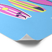 Poster Malibu, Plage de Malibu, Tropical, Preppy, Bleu (Coin)